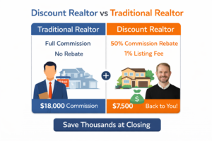 discount realtor vs traditional realtor denver commission comparison infographic