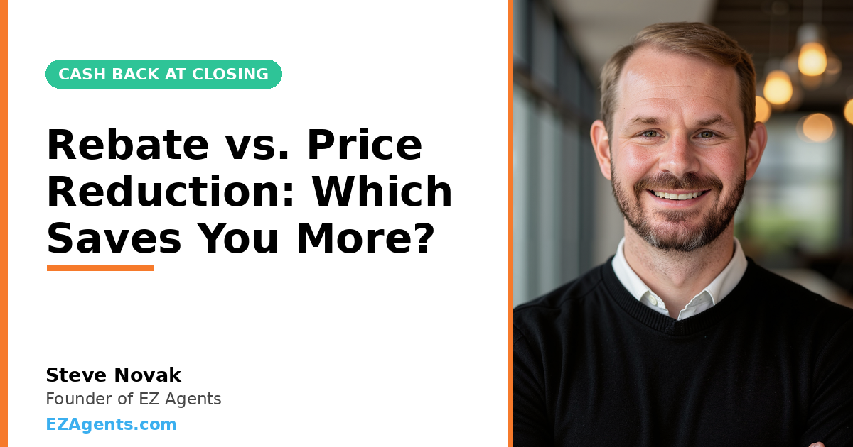 Steve Novak, founder of EZ Agents and Denver rebate realtor — rebate vs. price reduction comparison.