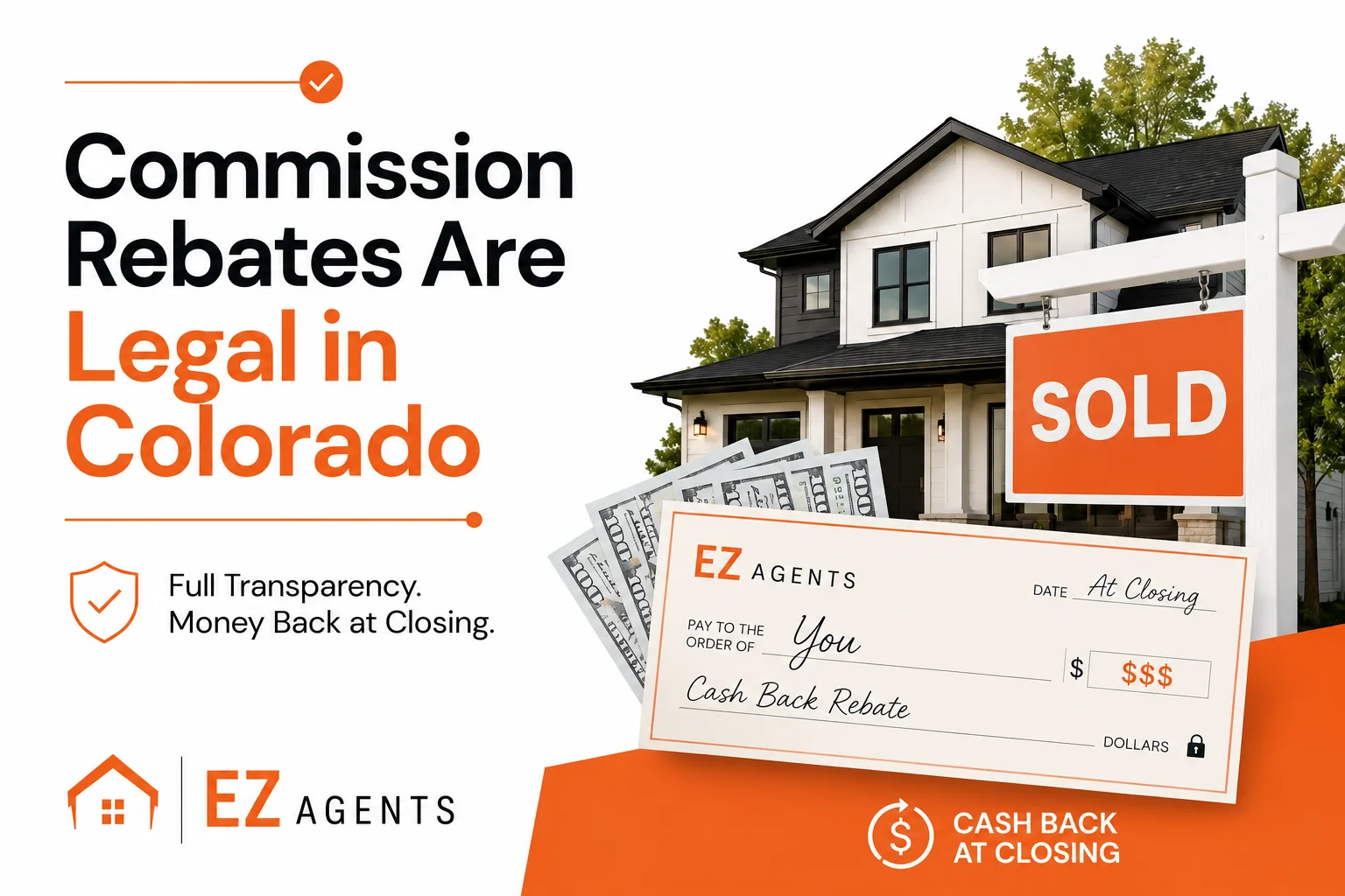 Commission rebates are legal in Colorado — EZ Agents cash back at closing